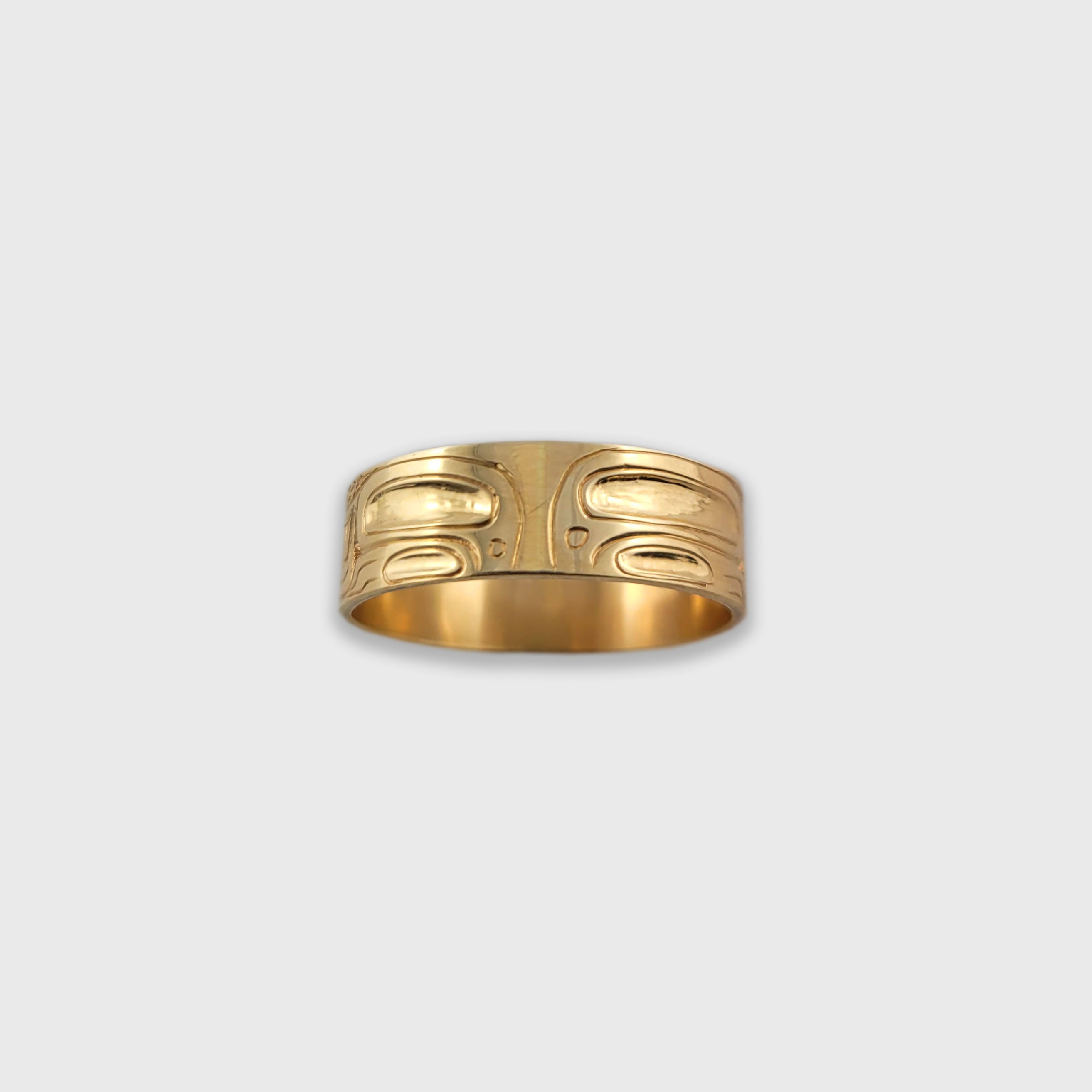 Gold Bear Ring by Haida artist Carmen Goertzen