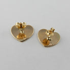 Gold Heart-shaped Eagle stud earrings by Kwakwaka'wakw artist Joe Wilson