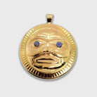 Gold and Abalone Hammered Moon Pendant by Haida artist Derek White