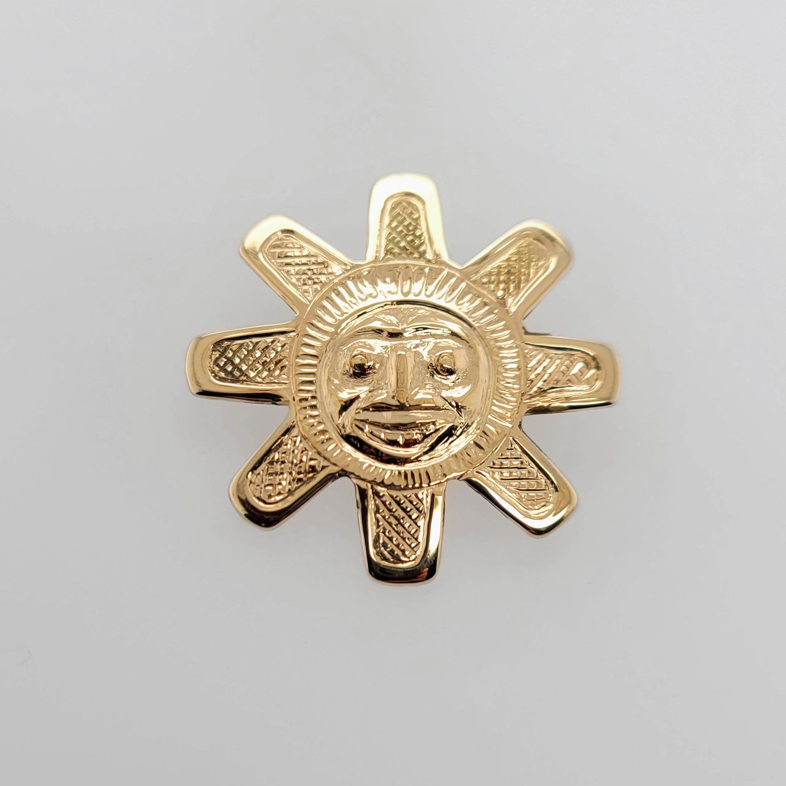 Native Gold Sun Pendant by Tsimshian artist Bill Helin