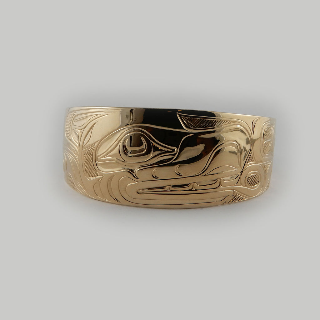 Gold Wolf First Nations Bracelet by Kwakwaka'wakw artist Joe Wilson