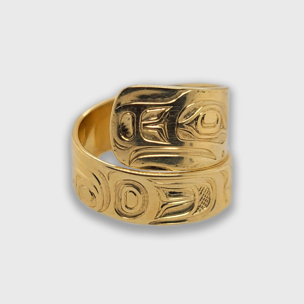 Gold Eagle Wrap Ring by Kwakwaka'wakw artist Joe Wilson