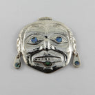 Silver and Abalone Carved and Hammered Noblewoman Pendant by Haida artist Derek White