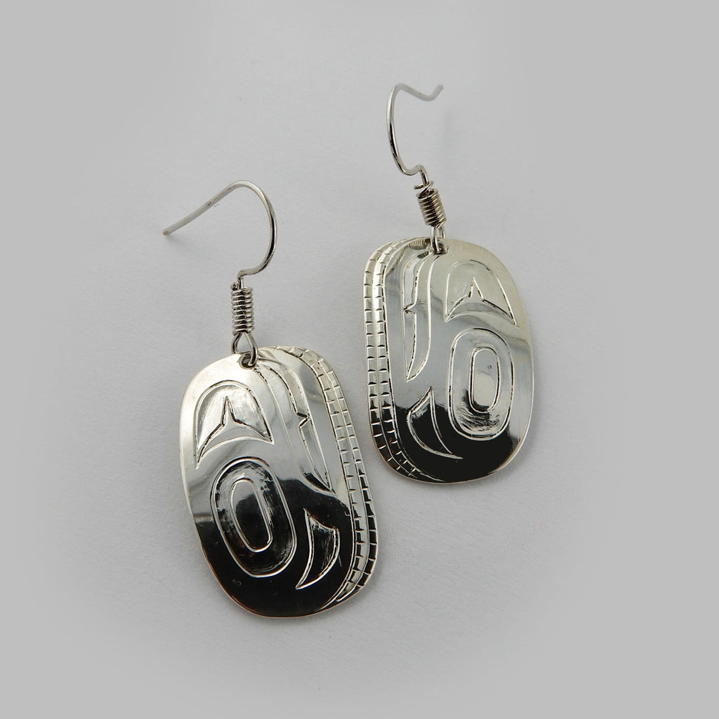 First Nations Silver Earrings by Haida artist Derek White
