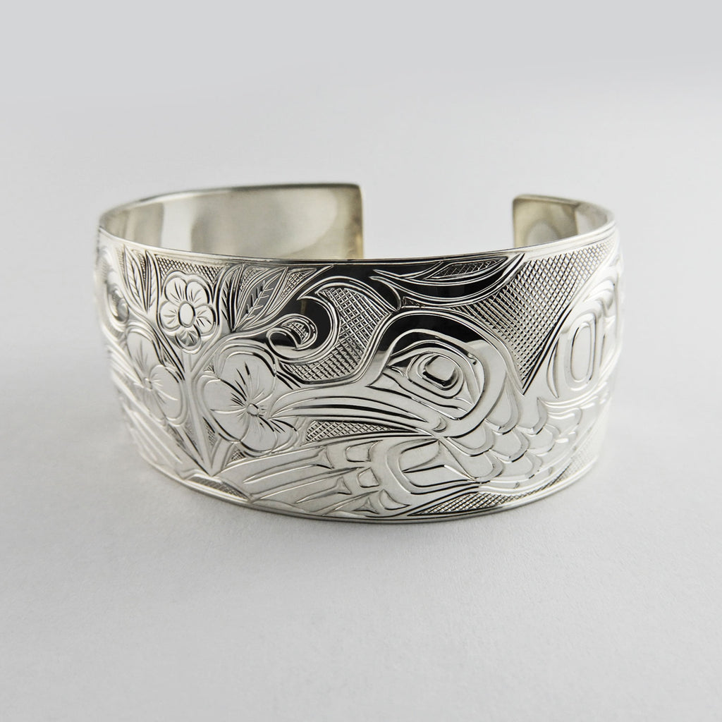Silver Hummingbird Bracelet by Kwakwaka'wakw artist Chris Cook