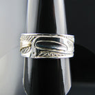 Silver and Gold Hummingbird Ring by Haida artist Carmen Goertzen