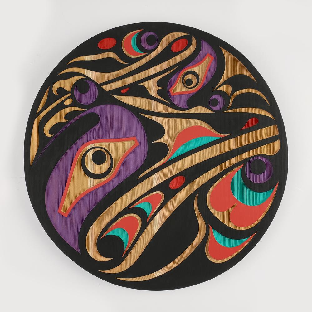 Custom Sandblasted Cedar First Nations Panels by Kwakiutl artist Trevor Hunt