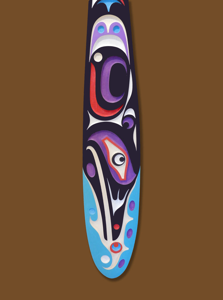 Sandblasted First Nations Paddle by Kwakiutl artist Trevor Hunt