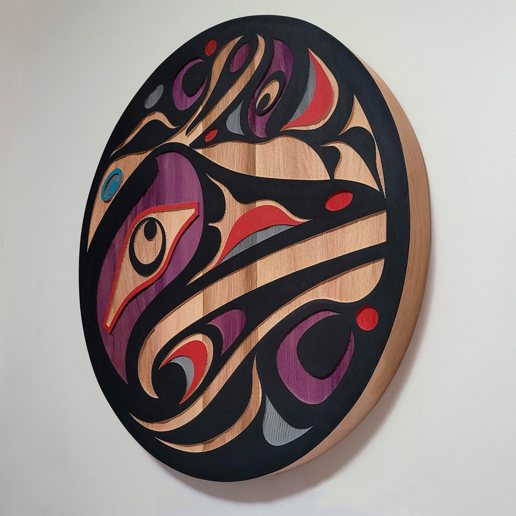 Native Cedar Hummingbird Panel by Kwakiutl artist Trevor Hunt