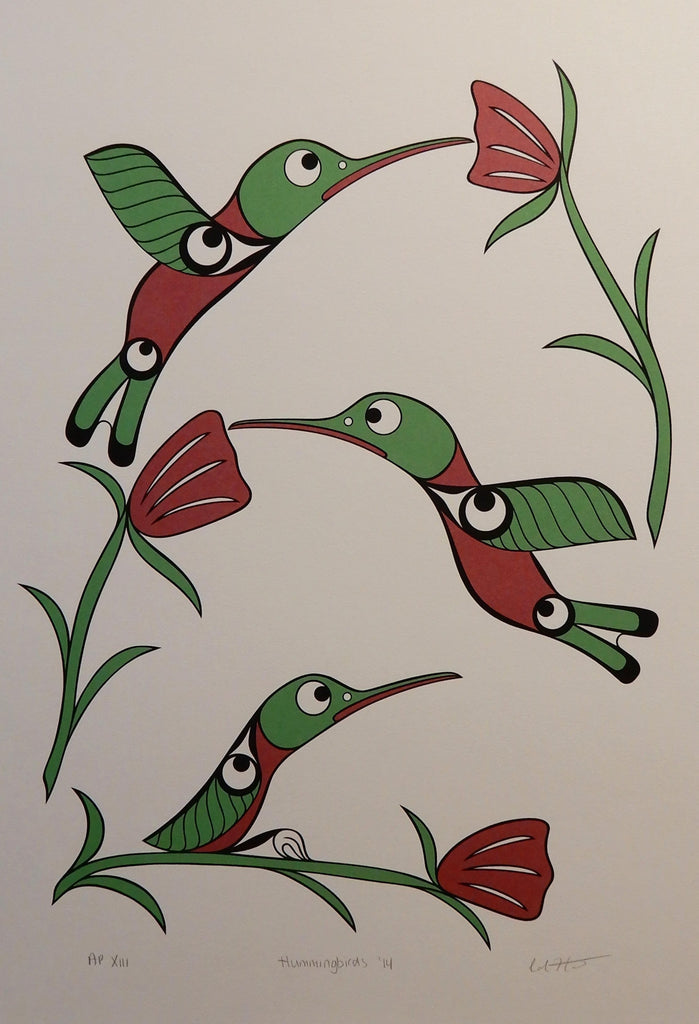 Hummingbirds Limited Edition Print by Kwakwaka'wakw Master Carver Calvin Hunt