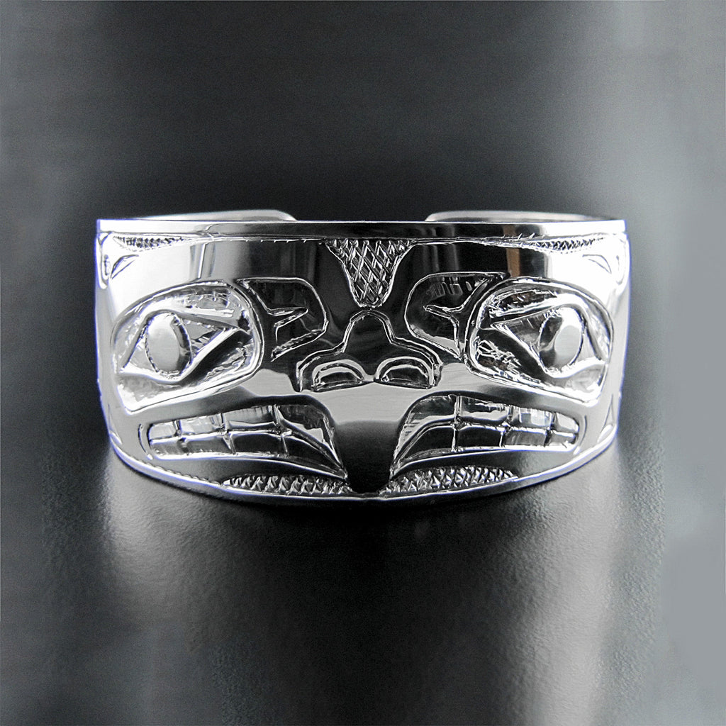 First Nations Silver Eagle Bracelet by Haida artist Nelson Cross