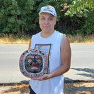 Kwakwaka'wakw carver Kevin Cranmer with Copper Moon Mask