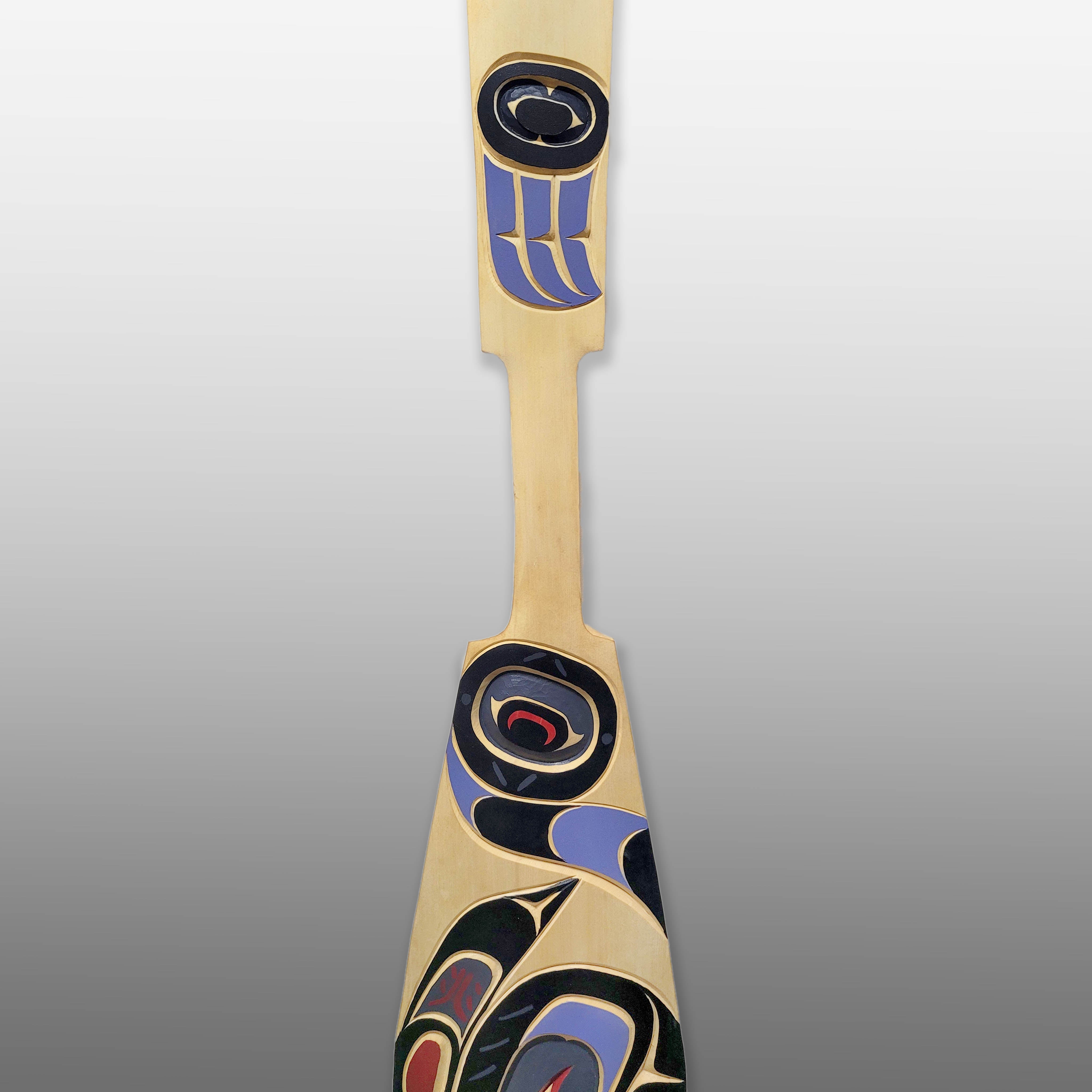 Carved Thunderbird Kolus Paddle by Kwakwaka'wakw artist Talon George