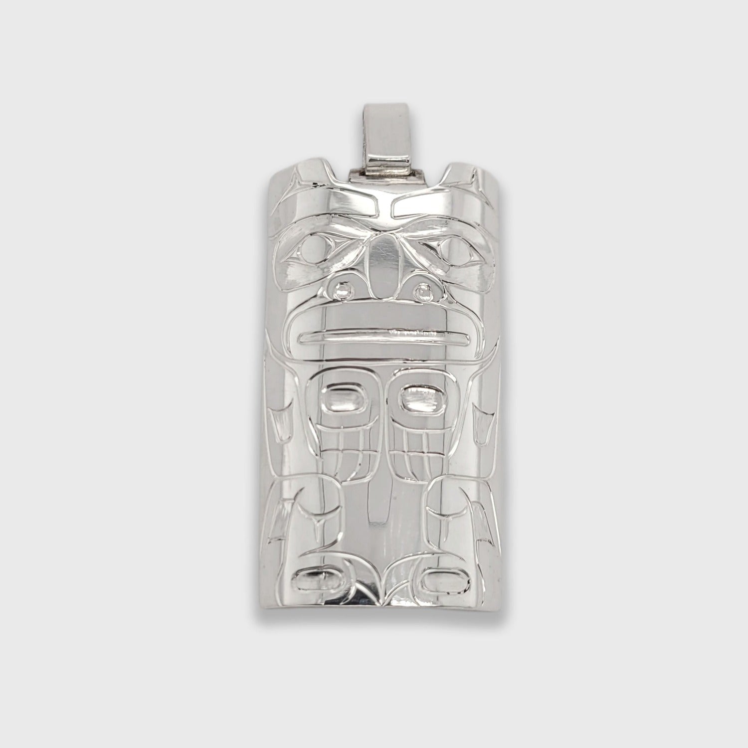 Silver Bear Totem Pendant by Haida artist Derek White