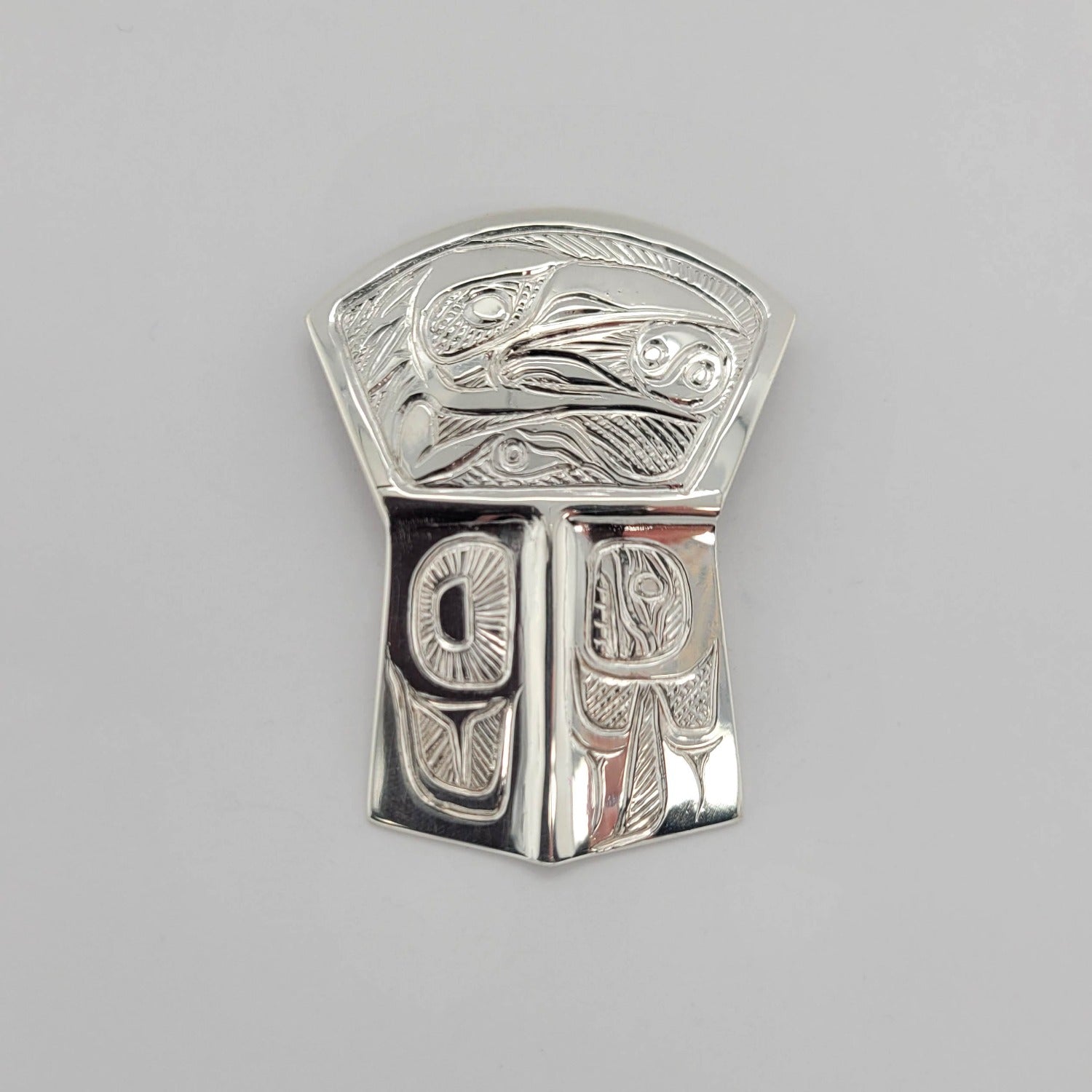 Native Silver Raven Pendant by Tsimshian artist Bill Helin