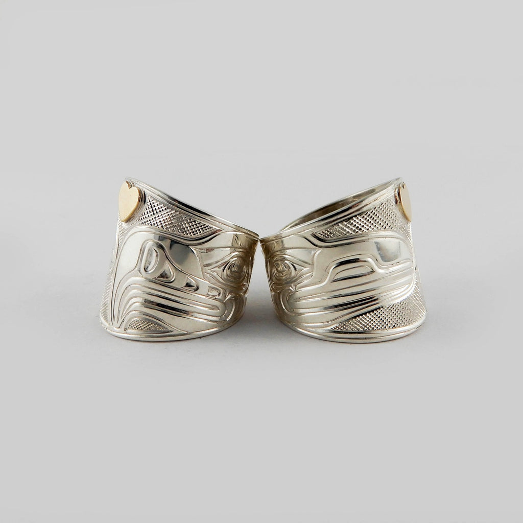Silver and Gold Love Bird Ring by Kwakwaka'wakw artist Chris Cook