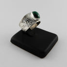 Silver and Malachite Frog Ring by Kwakwaka'wakw artist Chris Cook