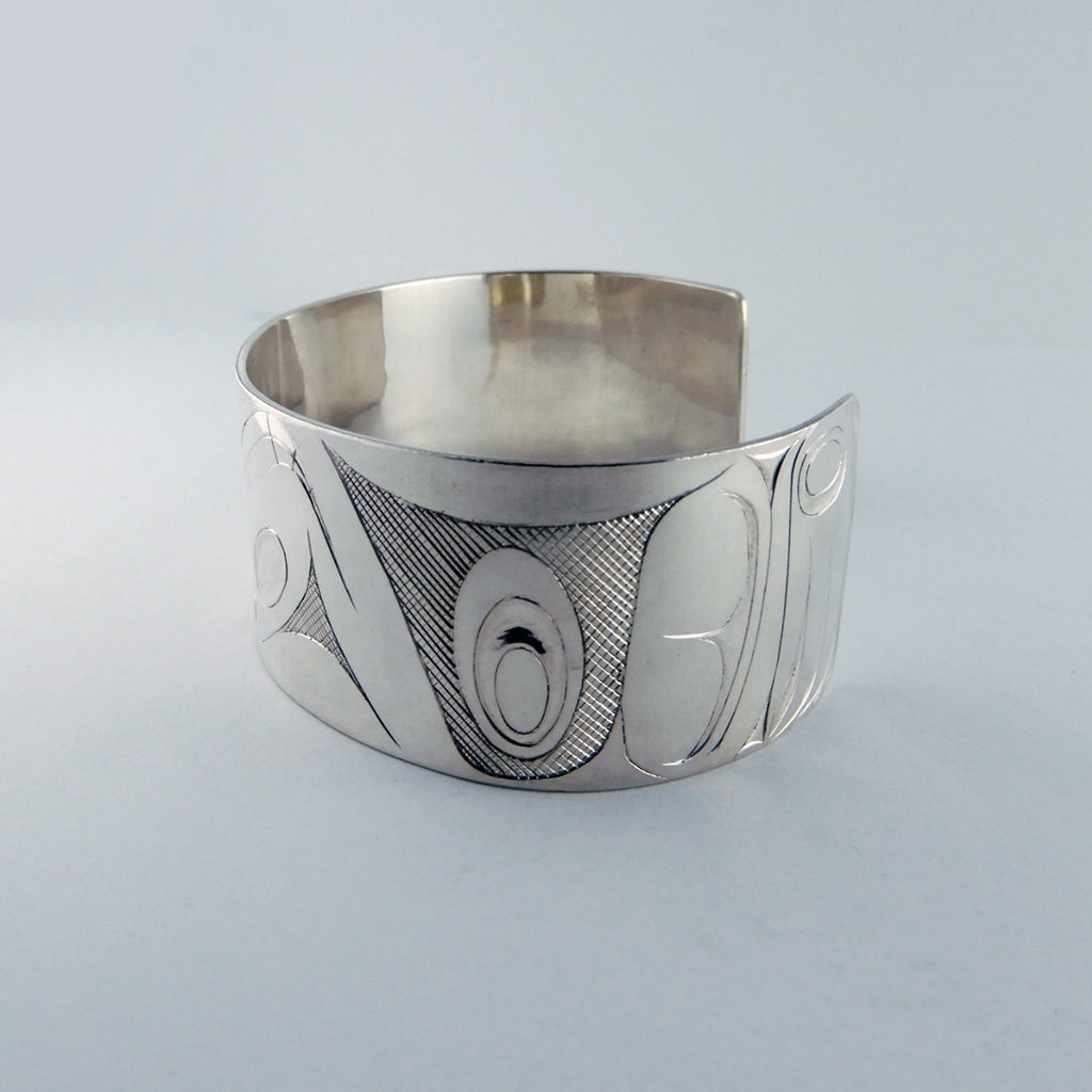 Silver Mouse Woman Bracelet by Haida artist Andrew Williams