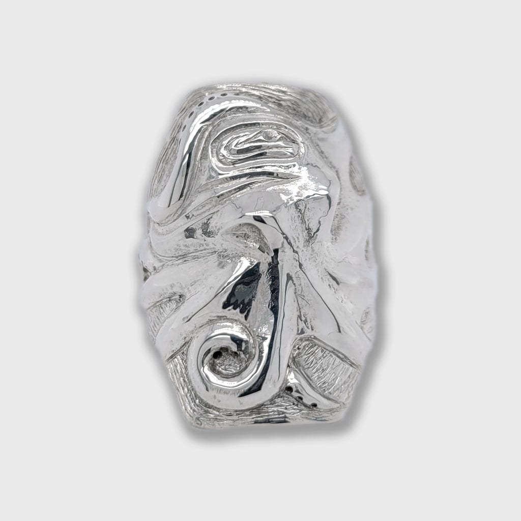 Silver Hammered Octopus Ring by Kwakwaka'wakw artist Gus Cook