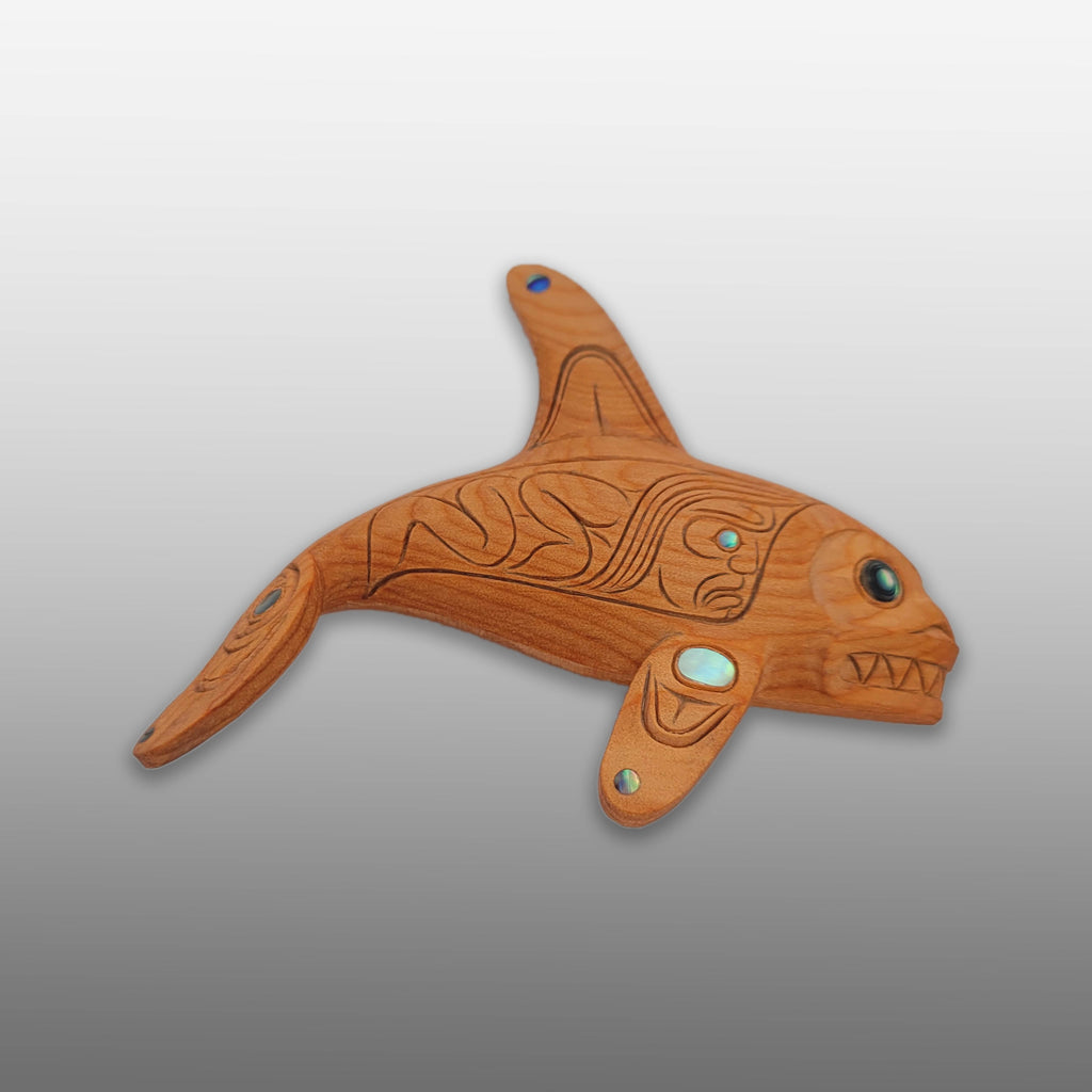 Yew Orca Brooch by Haida Master Carver Ron Russ