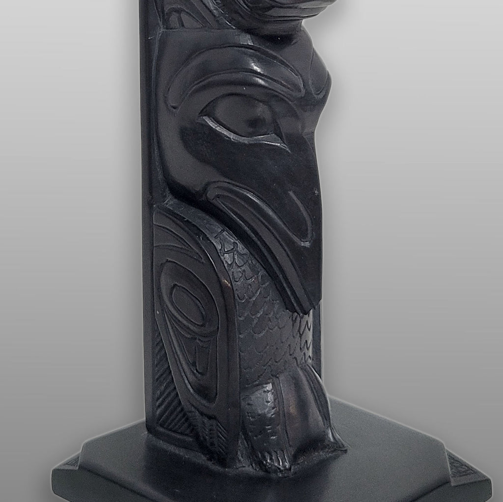 Argillite Totem Pole by Haida artist Rufus Moody