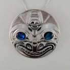 Round Silver Orca Pendant with Abalone by  Kwakwaka'wakw artist Chris Cook