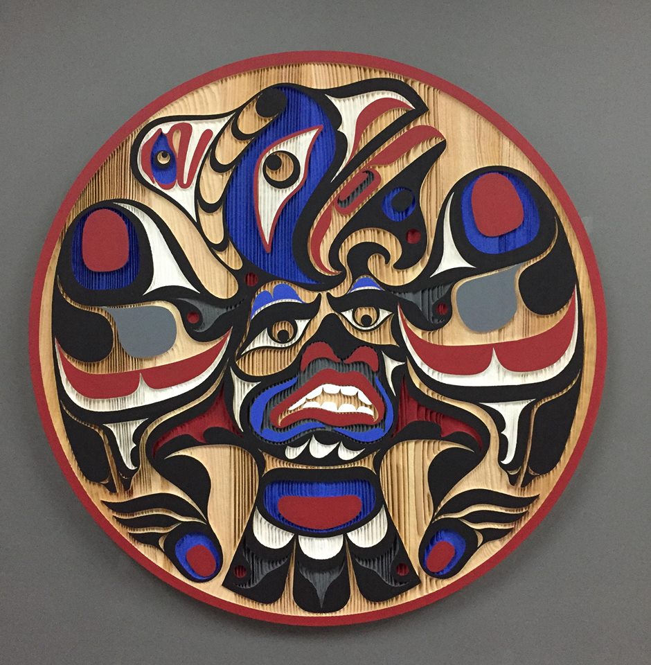 Custom Sandblasted Cedar First Nations Panels by Kwakiutl artist Trevor Hunt