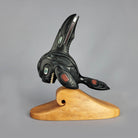 Argillite Orca with Raven Fin Sculpture by Haida carver Darrell White