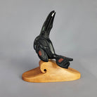 Argillite Orca with Raven Fin Sculpture by Haida carver Darrell White