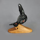 Argillite Orca with Raven Fin Sculpture by Haida carver Darrell White