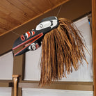 Raven Headdress with Cedar Bark by Kwakiutl artist Trevor Hunt