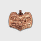 Copper Hammered Raven Pendant by Haida artist Derek White Jr.