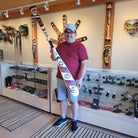 Kwakwaka'wakw artist Rod Smith holding Eagle Spirit Paddle