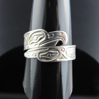 Silver Eagle Wrpa Ring by Haida artist P.J. Ellis