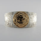 Silver and Gold Moon Bracelet by Kwakwaka'wakw artist Joe Wilson