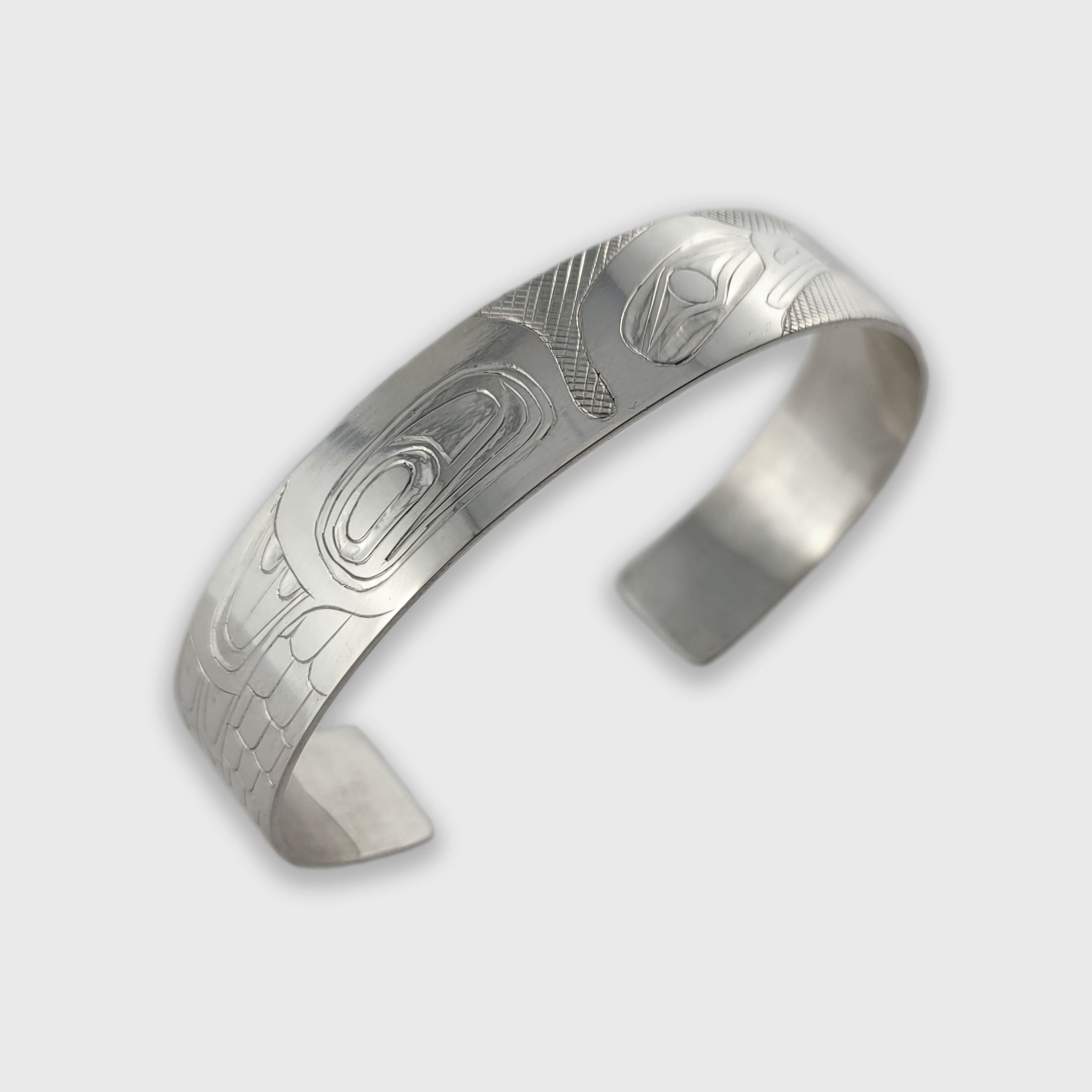 Silver Hummingbird Bracelet by Haida artist Andrew Williams