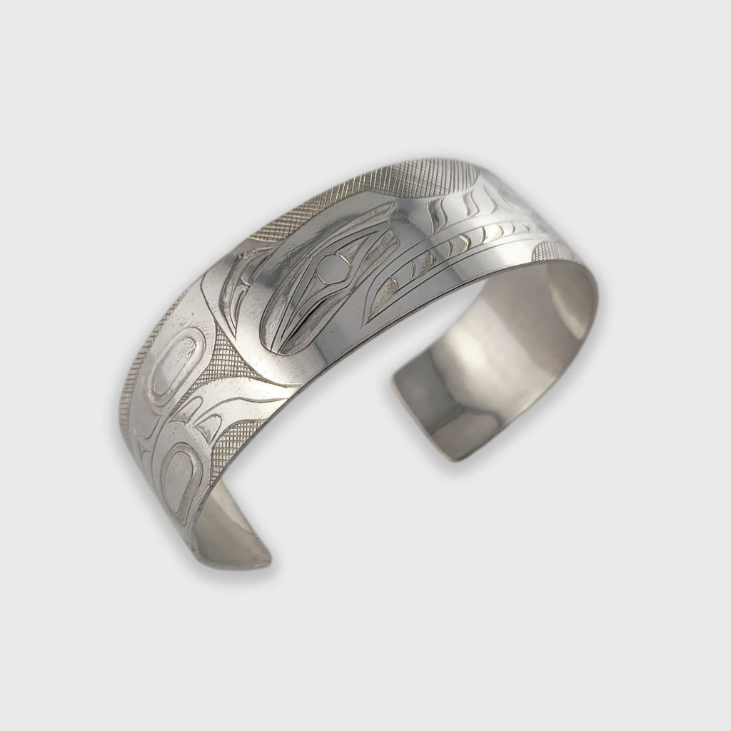 Silver Wolf Bracelet by Haida artist Andrew Williams