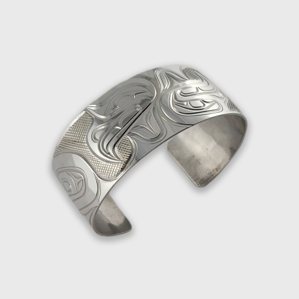 First Nations Silver Eagle Bracelet by Kwakwaka'wakw artist Rick Johnson