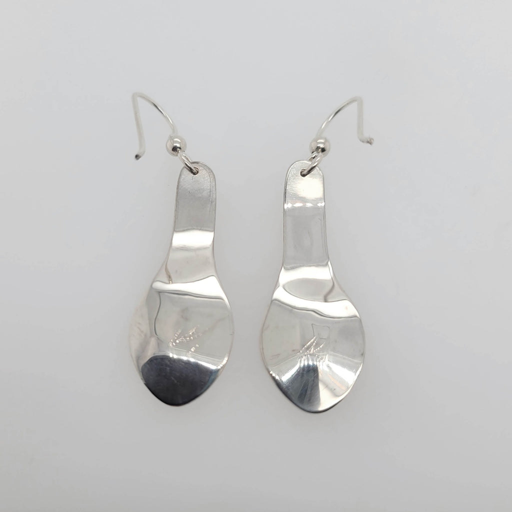 Silver Spoon Eagle Earrings by Haida artist Carmen Goertzen