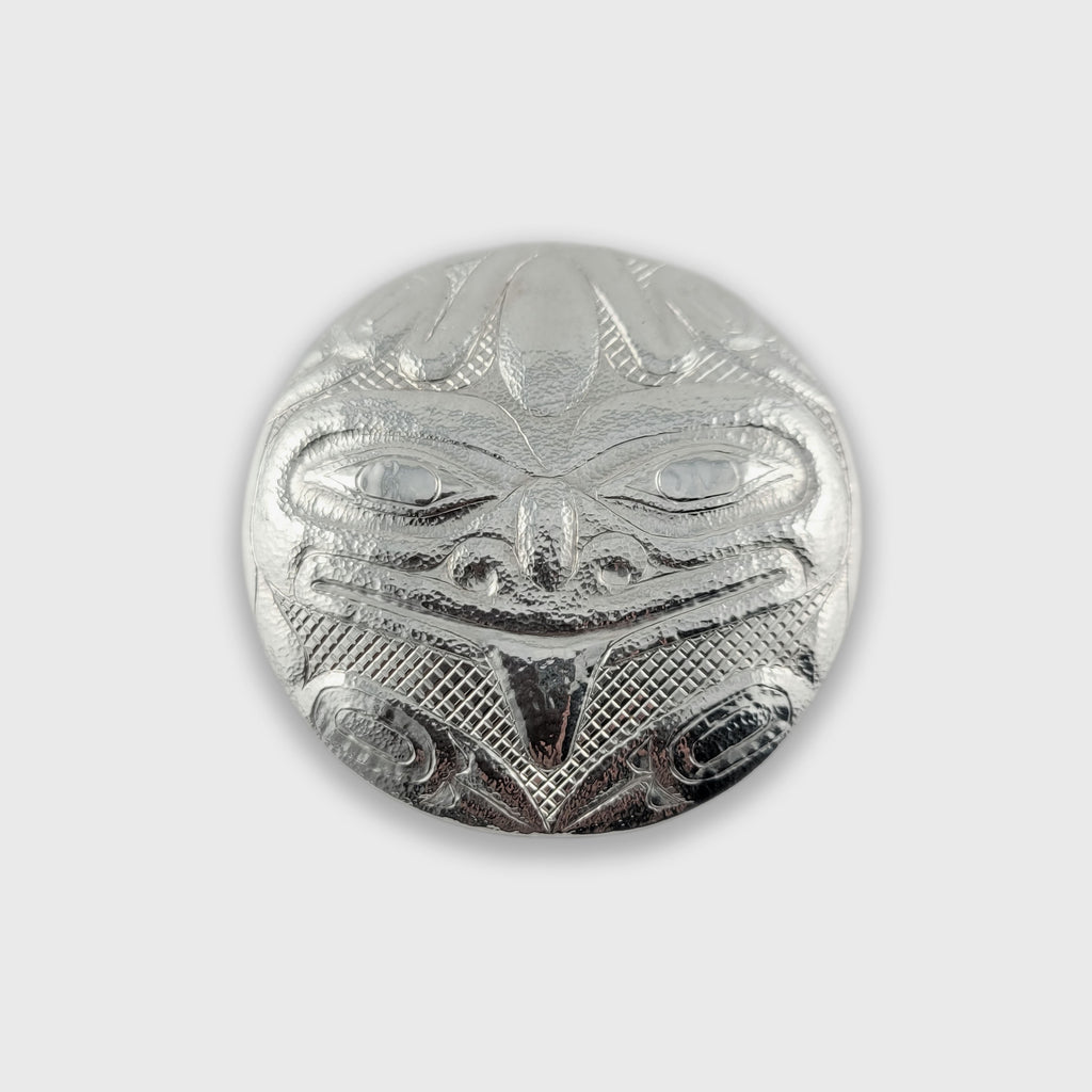 Silver Carved and Hammered Frog Pendant by Haida artist Derek White