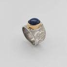 Silver, Gold and Lapis Raven Ring by Kwakwaka'wakw artist Chris Cook