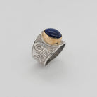 Silver, Gold and Lapis Raven Ring by Kwakwaka'wakw artist Chris Cook