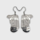 First Nations Silver Wolf Earrings by Kwakwaka'wakw artist Joe Wilson