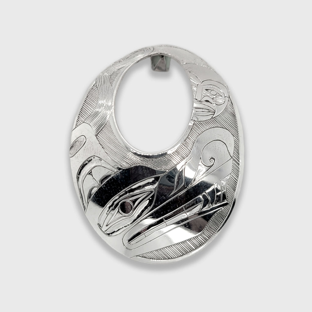 Silver Wolf Pendant by Haida artist Andrew Williams