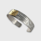 Silver and Gold Frog Bracelet by Haida artist Carmen Goertzen