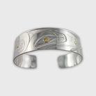 Silver and Gold Orca Bracelet by Haida artist Andrew Williams