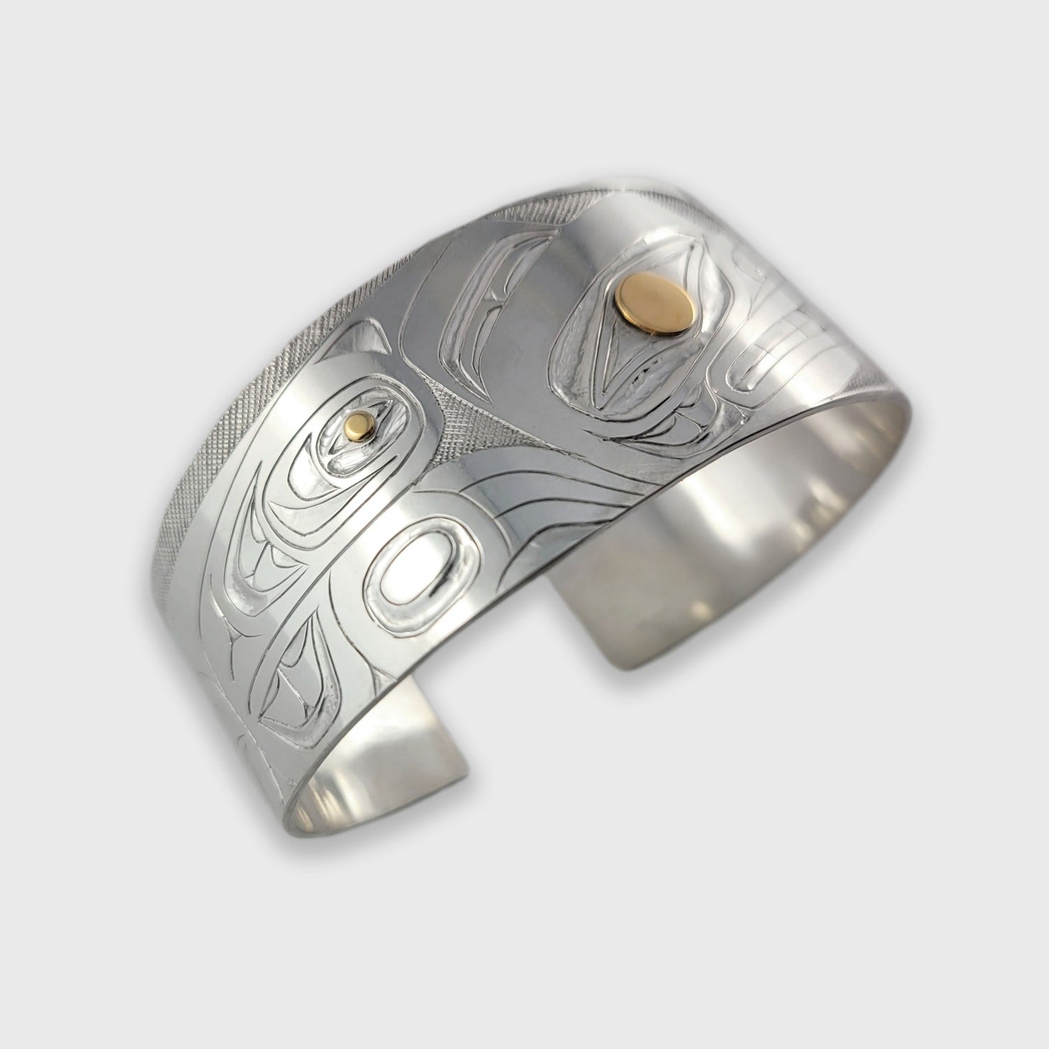 Silver and Gold Bear Bracelet by Haida artist Andrew Williams