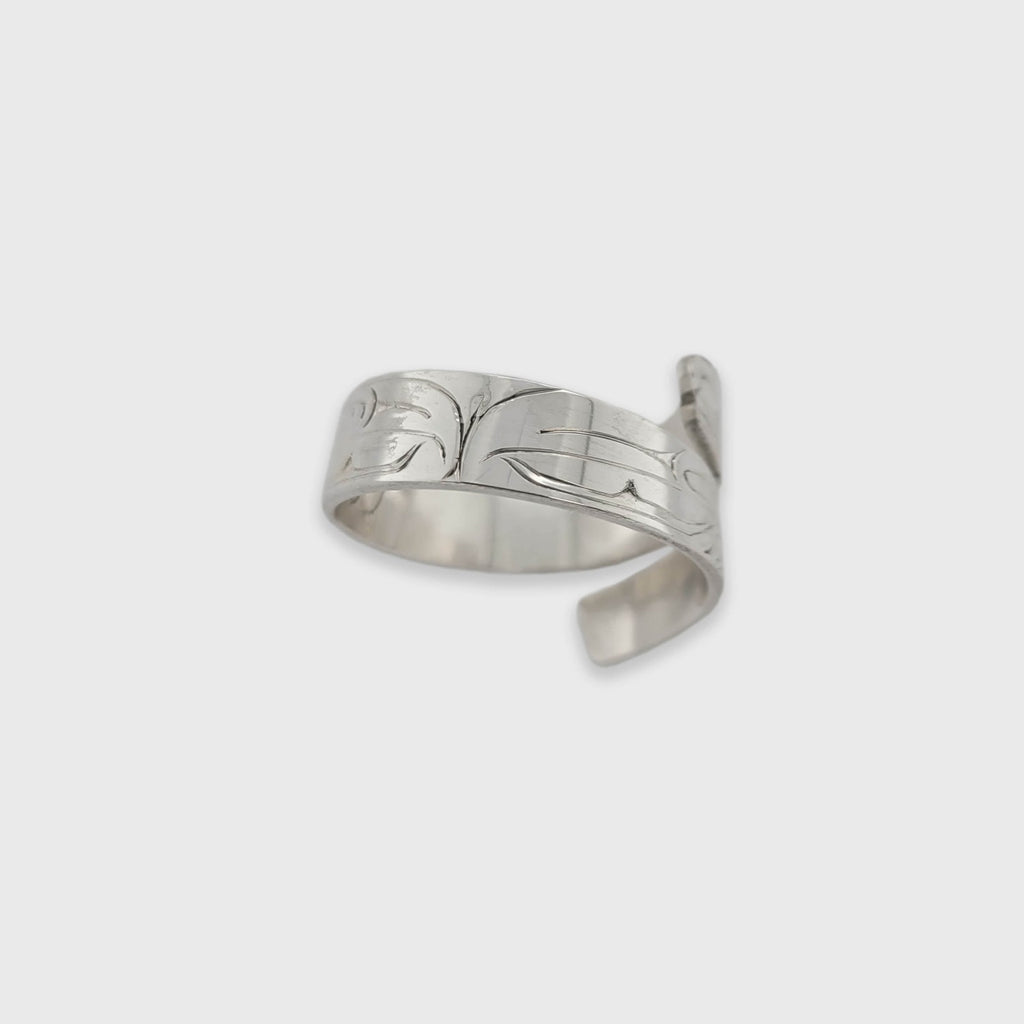 Silver and Gold Bear Wrap Ring by Haida artist Andrew Williams