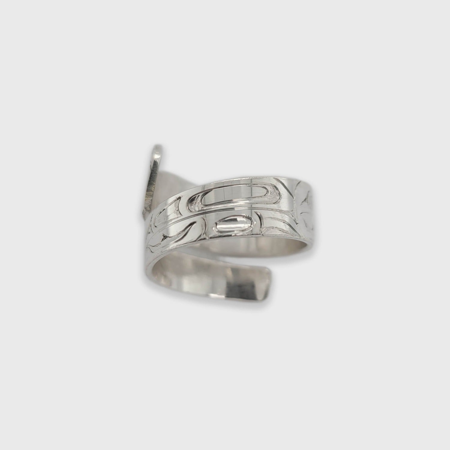 Silver and Gold Beaver Wrap Ring by Haida artist Andrew Williams