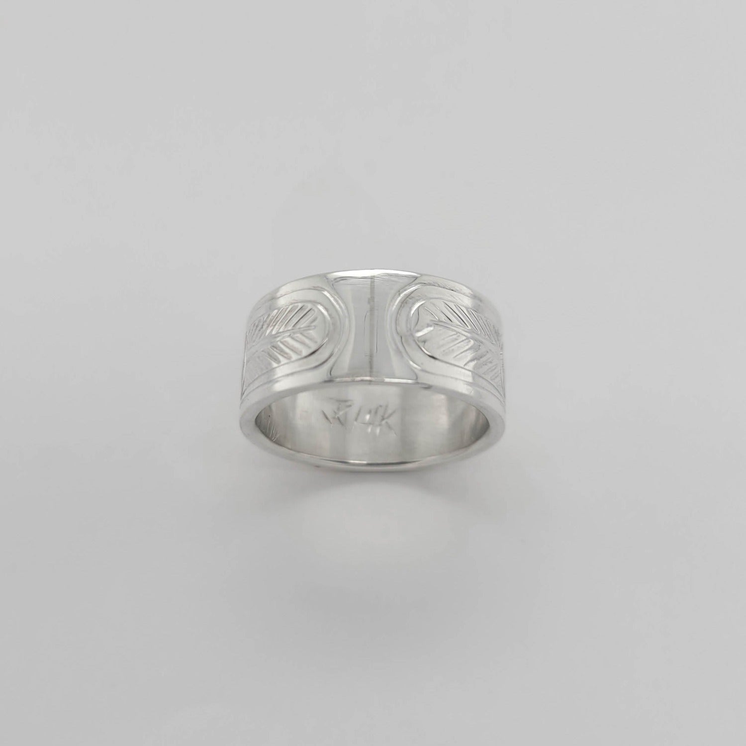 Native Silver and Gold Eagle Ring by Cree artist Justin Rivard